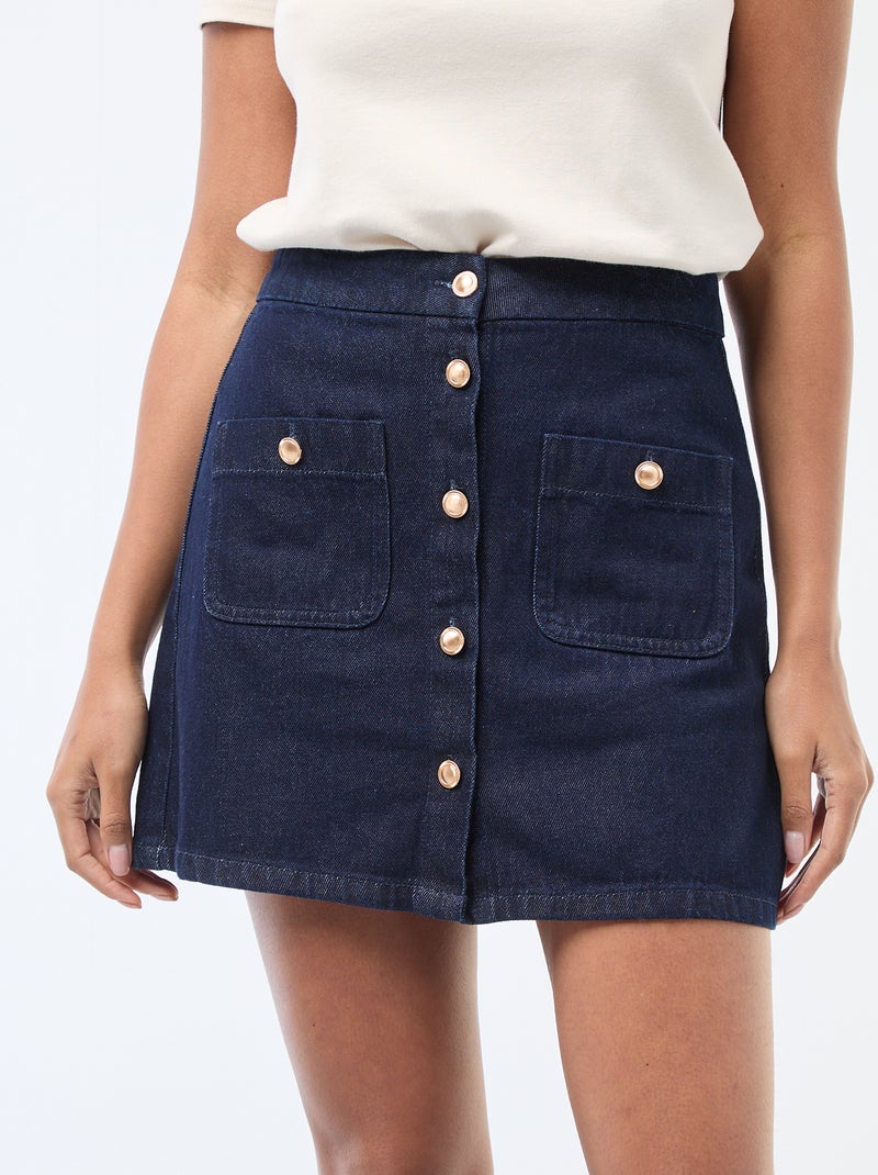 Jupe courte en denim Bleu - Kiabi