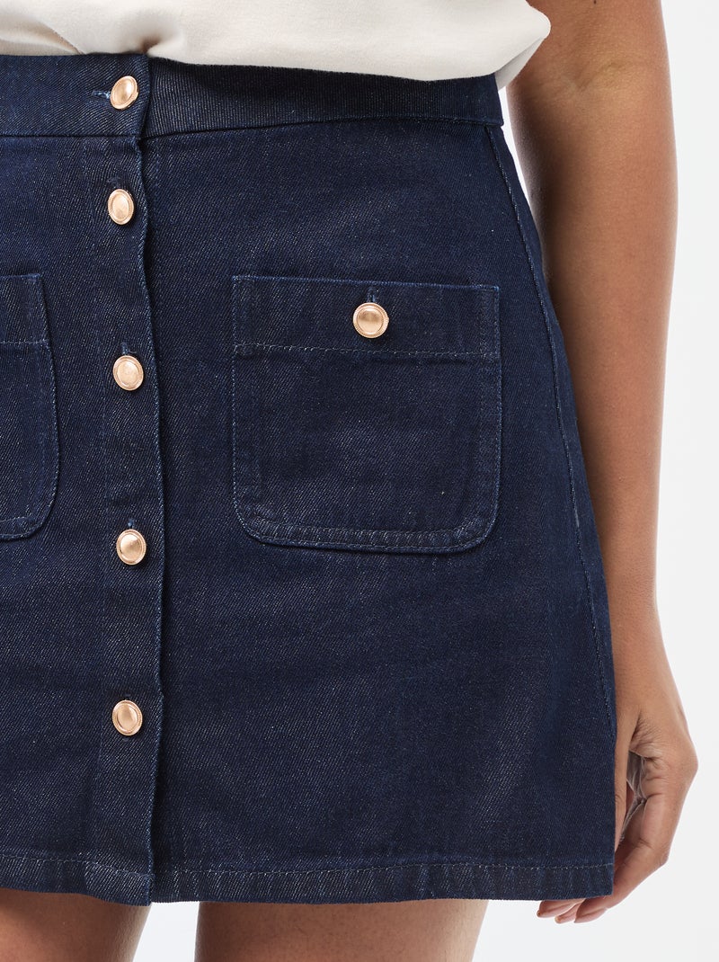 Jupe courte en denim Bleu - Kiabi