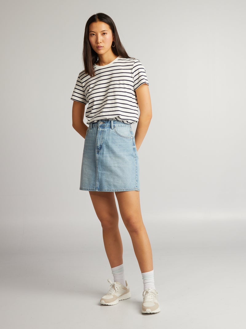 Jupe courte en denim Double stone - Kiabi