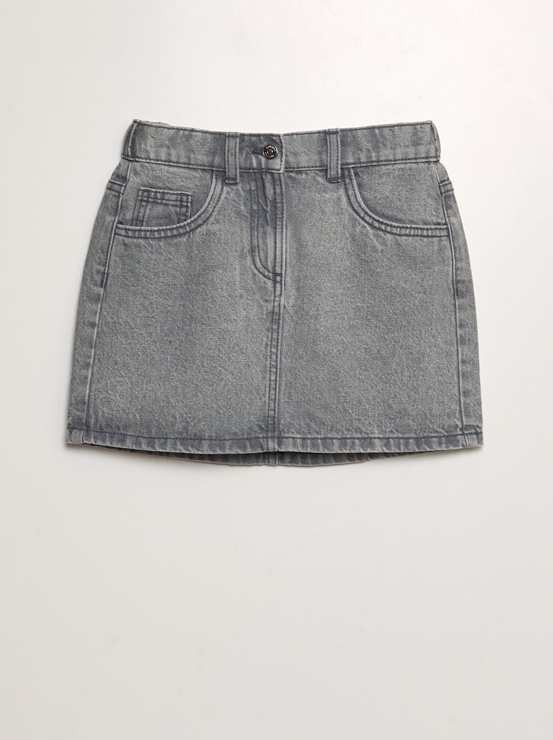 Jupe courte en denim Gris - Kiabi