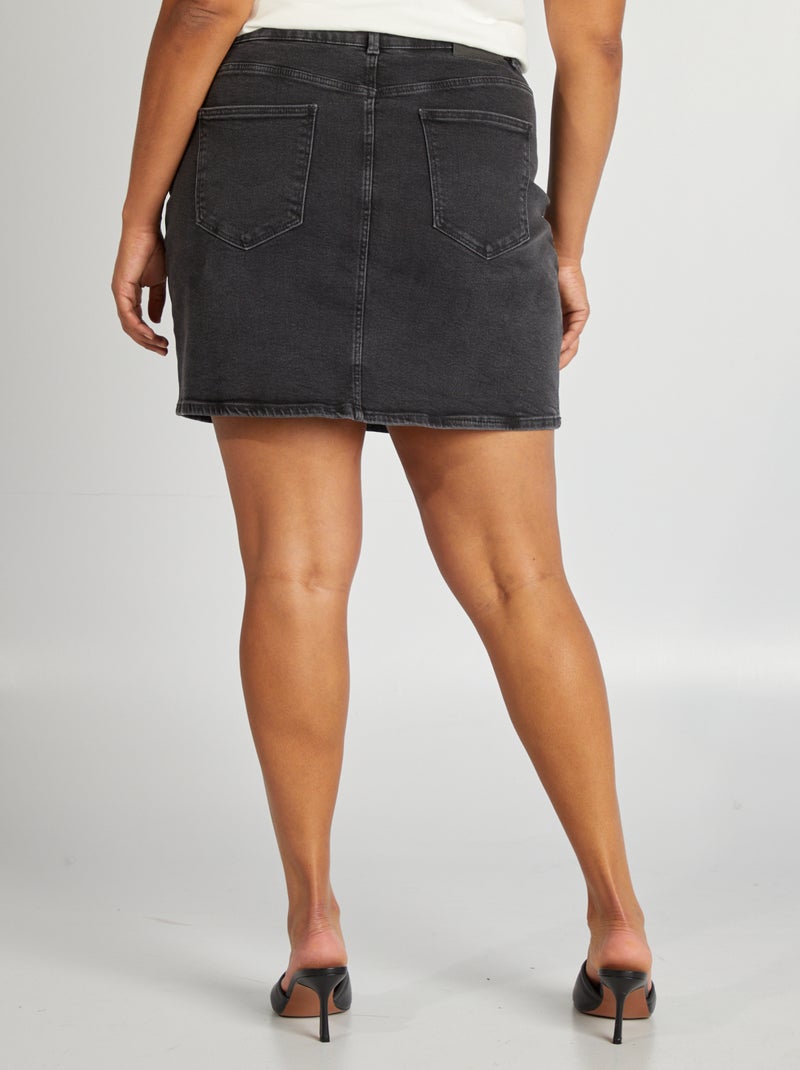 Jupe courte en denim Gris - Kiabi