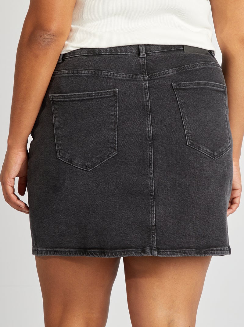 Jupe courte en denim Gris - Kiabi