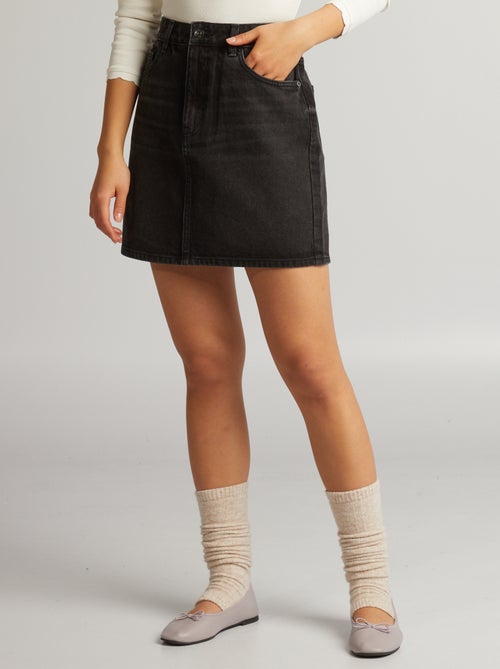 Jupe Courte En Jean Kiabi - Taille 44/46 - Blanc - Coton - Occasion Parfait état