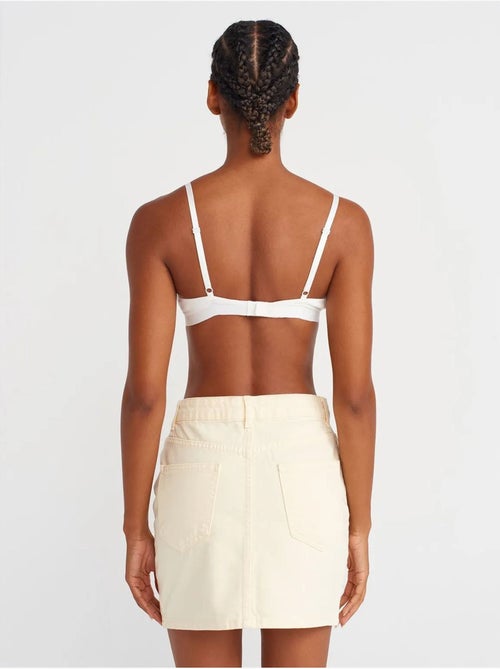 Jupe Courte En Denim Taille Haute - Kiabi