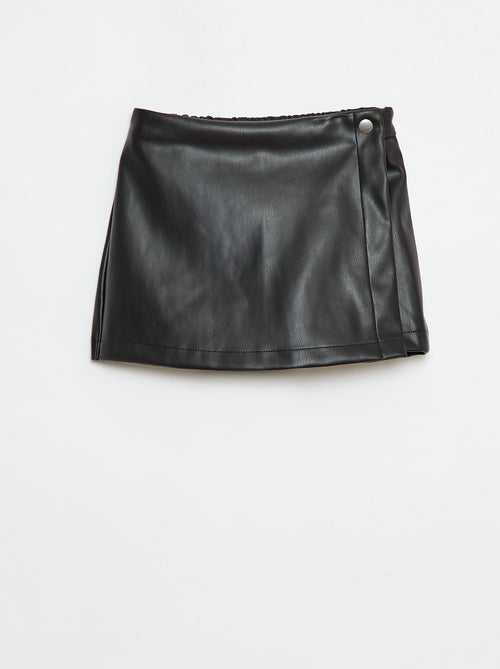 Jupe courte en faux cuir - Kiabi