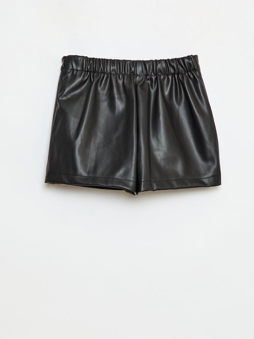 Jupe courte en faux cuir - Kiabi