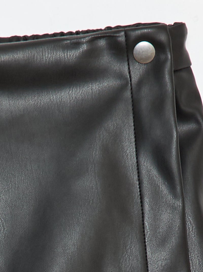 Jupe courte en faux cuir Noir - Kiabi