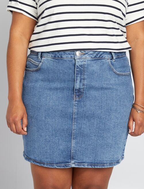 Jupe En Jean Pour Femme Taille 44 – Jupe Trapèze Midi D’été – Avec Poches – Coupe Confortable – Tenue Vacances Décontractée