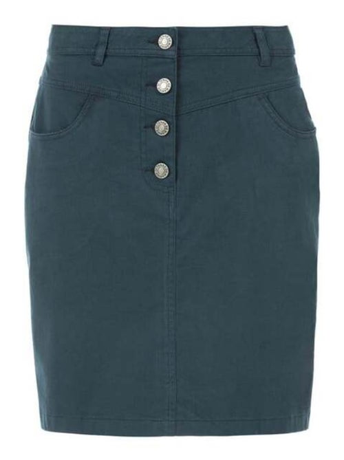 Jupe courte en jean bleu marine Femme - Kiabi