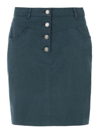 Jupe courte en jean bleu marine Femme