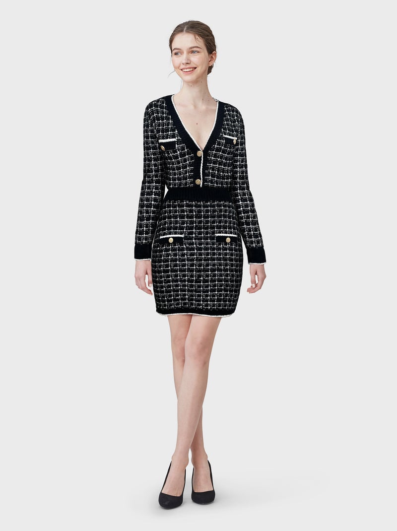 Jupe courte en maille tricot Noir - Kiabi