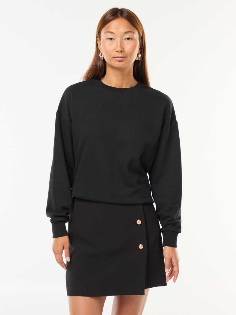 Jupe courte en Milano avec boutons dorés Noir - Kiabi