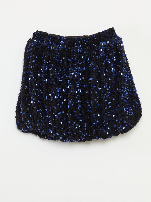 Jupe courte en sequins unie - Kiabi