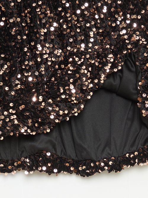 Jupe courte en sequins unie - Kiabi
