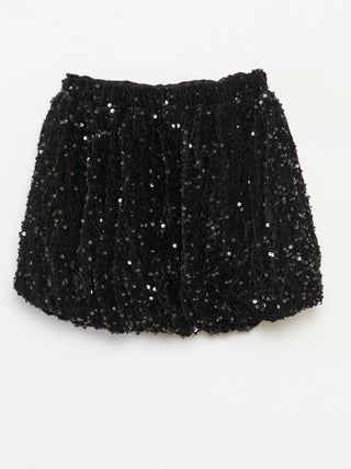 Jupe courte en sequins unie
