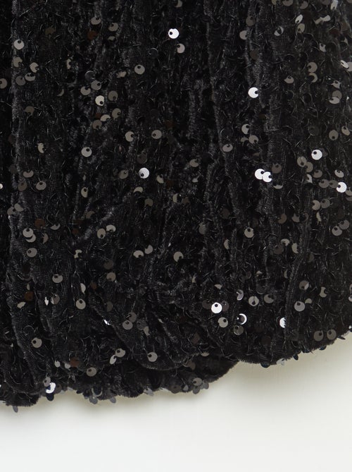 Jupe courte en sequins unie - Kiabi