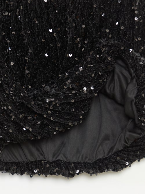 Jupe courte en sequins unie - Kiabi