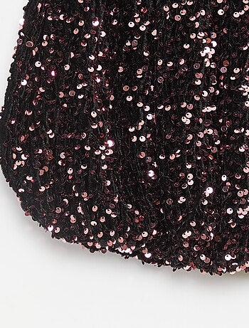 Jupe courte en sequins unie