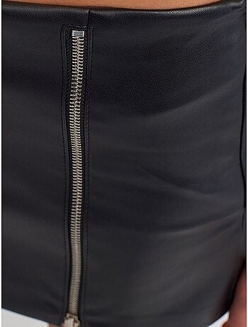 Jupe courte en simili cuir à taille haute dilvin
