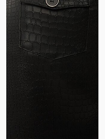 Jupe courte en similicuir à taille mi-haute hiccup