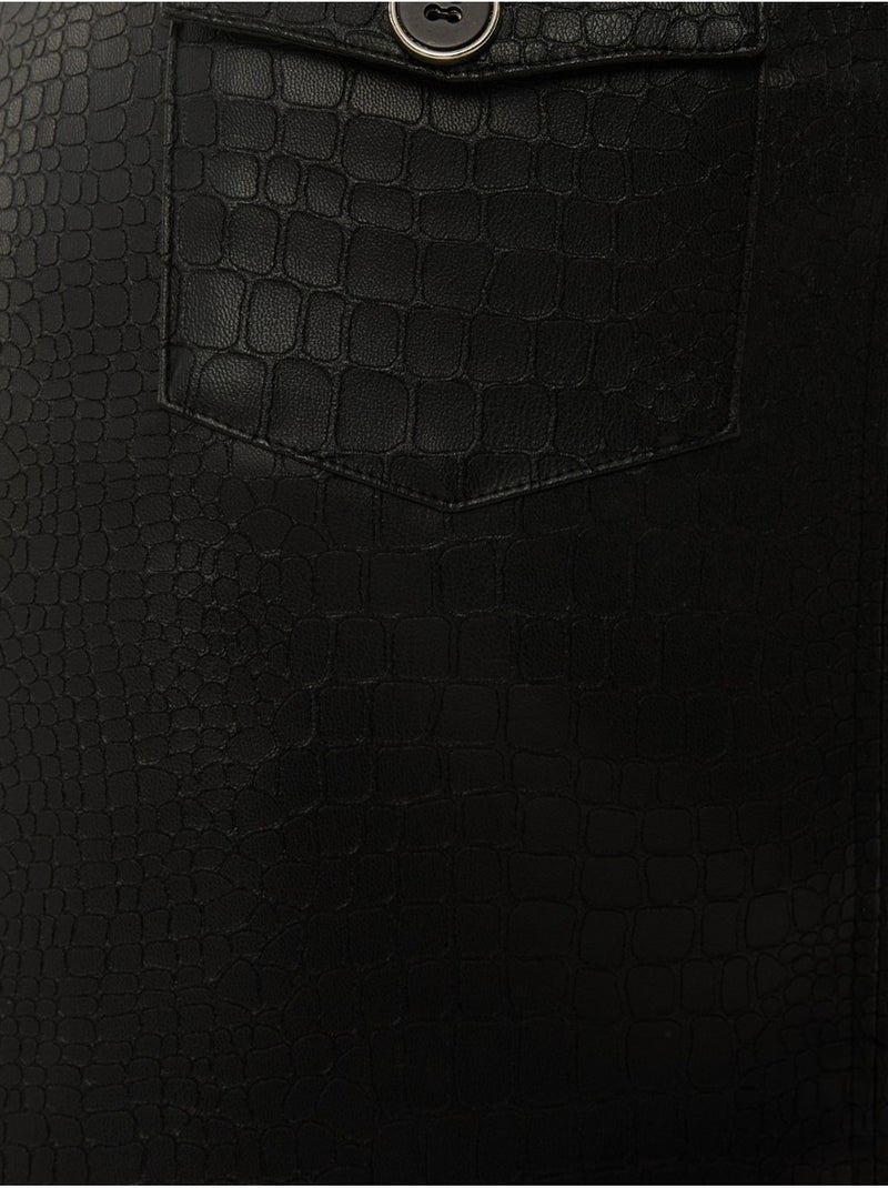 Jupe Courte En Similicuir à Taille Mi-Haute Noir - Kiabi