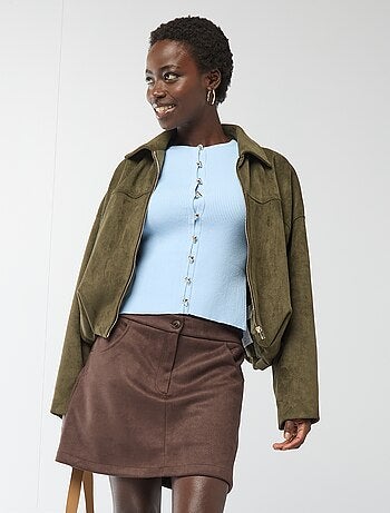 Jupe courte en suédine