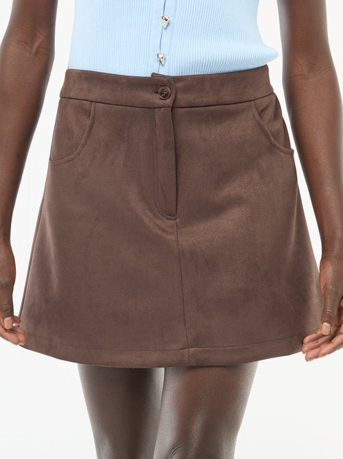 Jupe courte en suédine - Kiabi