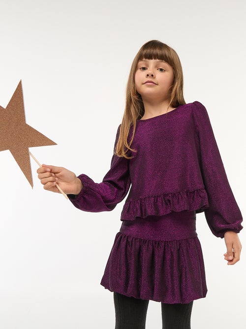 Jupe courte en tricot uni - Kiabi