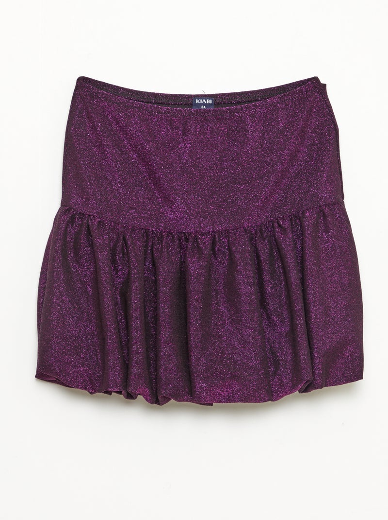 Jupe courte en tricot uni Violet - Kiabi