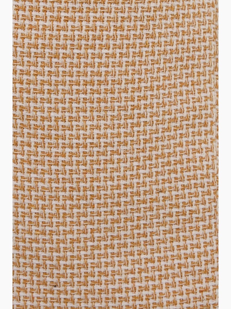 Jupe courte en tweed à taille haute avec fente hiccup Jaune - Kiabi