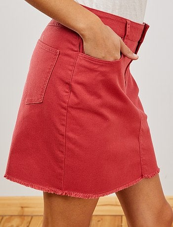 Jupe courte en twill - Kiabi