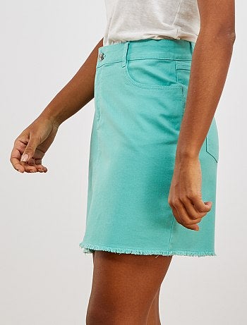 Jupe courte en twill - Kiabi