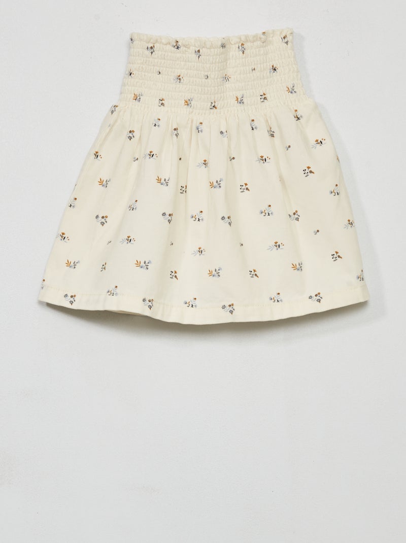 Jupe courte en velours Blanc - Kiabi