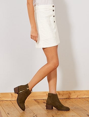 Jupe courte en velours côtelé - Kiabi