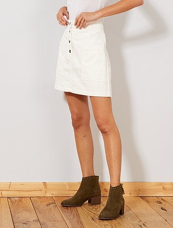 Jupe courte en velours côtelé - Kiabi