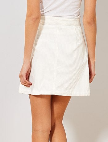 Jupe courte en velours côtelé - Kiabi