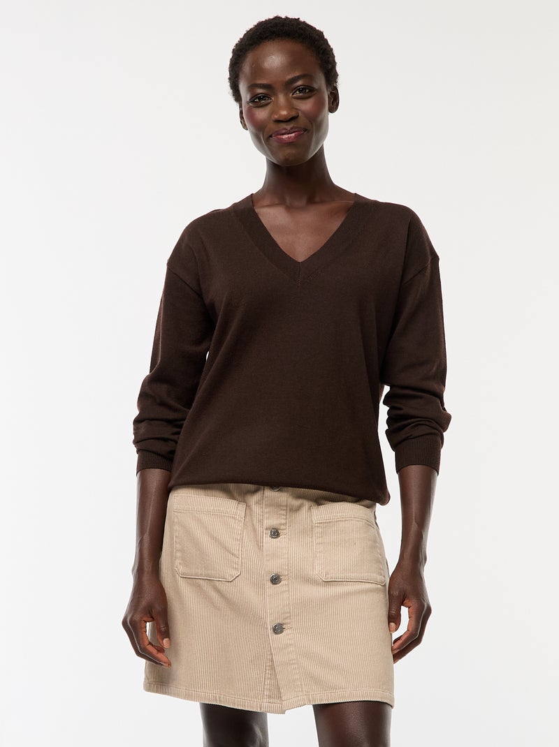Jupe courte en velours côtelé 'JDY' Beige - Kiabi