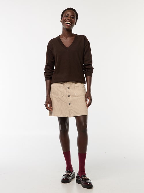 Jupe courte en velours côtelé 'JDY' - Kiabi