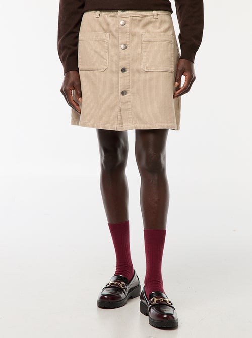 Jupe courte en velours côtelé 'JDY' - Kiabi