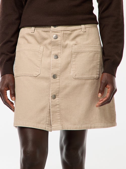 Jupe courte en velours côtelé 'JDY' - Kiabi