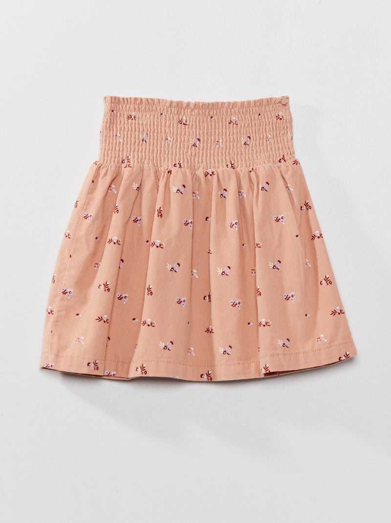 Jupe courte en velours Rose - Kiabi
