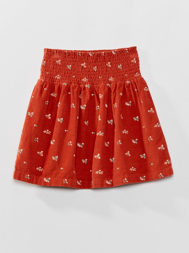 Jupe courte en velours Rouge - Kiabi