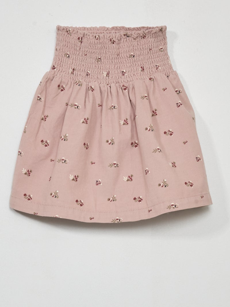 Jupe courte en velours Violet - Kiabi