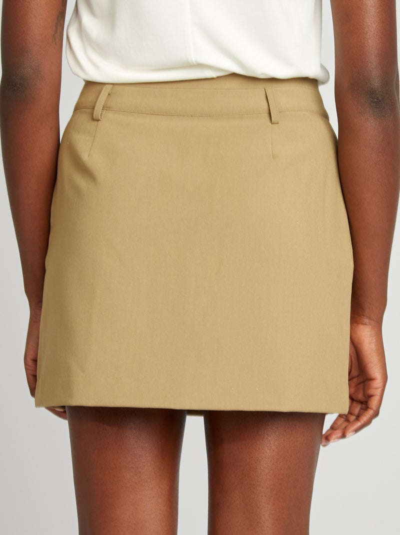 Jupe courte esprit tailleur Vert - Kiabi