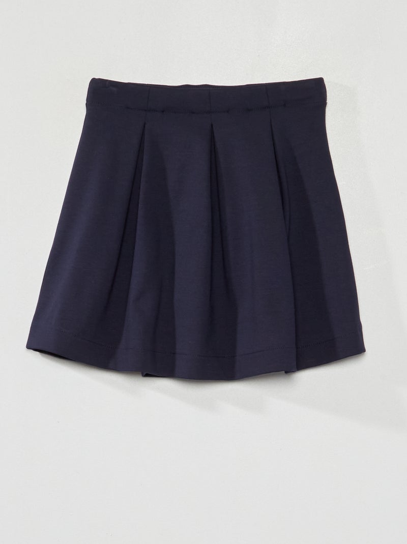 Jupe courte évasée bleu marine - Kiabi