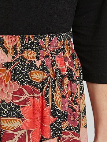 Jupe courte évasée imprimé fleuri - Afibel