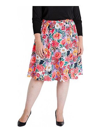 Jupe courte évasée imprimé fleuri