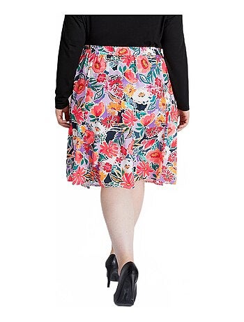 Jupe courte évasée imprimé fleuri