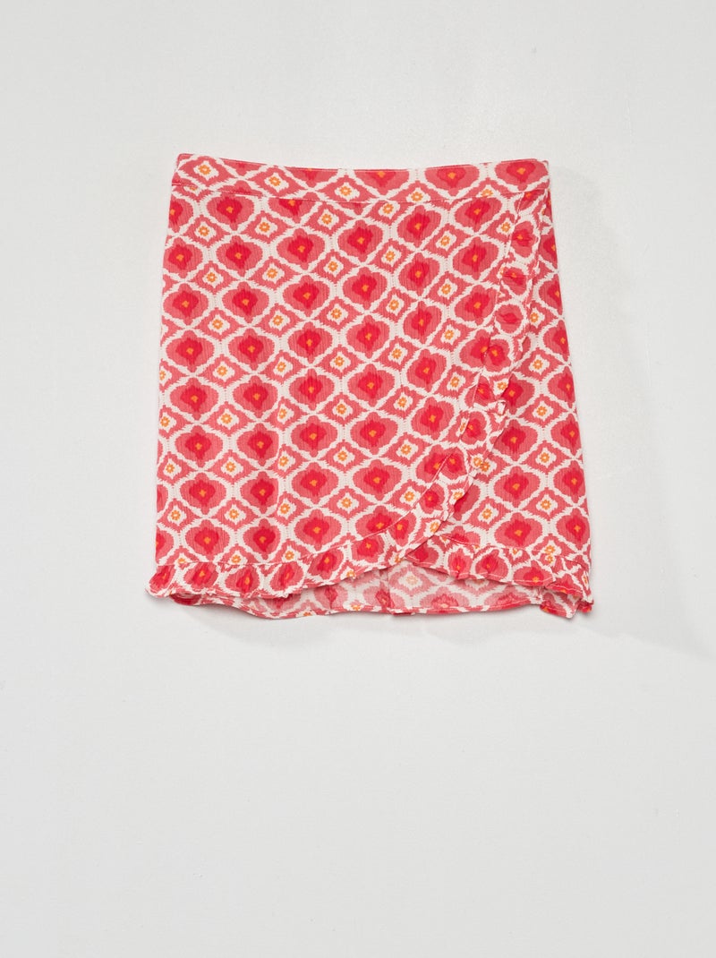 Jupe courte évasée Rose - Kiabi