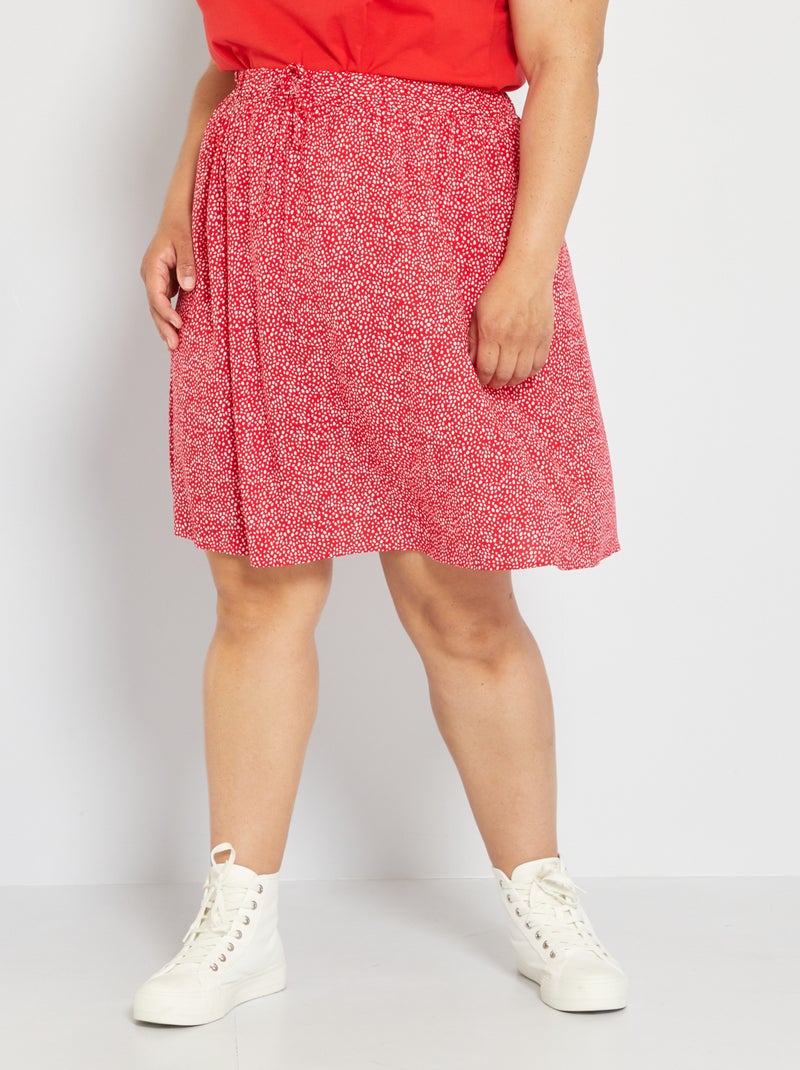 Jupe courte fluide Rouge - Kiabi